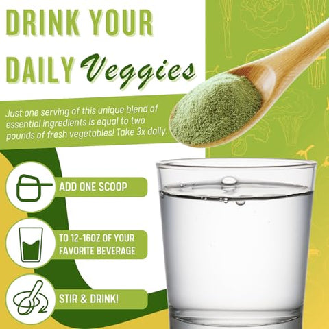 Daily Health - Ultimate Greens com MSM em Pó, Ingredientes Naturais Veganos, Livre de Glúten e Soja, Sem GMO, Bebida Nutricional de Vegetais Superfood Energizante Alcalinizante 227g 1 Pacote (1 Mês de Suprimento)
