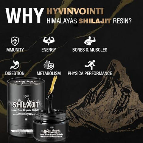 Lmar - Shilajit Resina Orgânica Pura – 100% Natural, 30g – Suplemento Alimentar Masculino