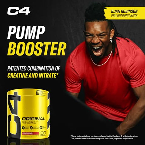 C4 Original Pré-Treino em Pó Sabor Frutas Vermelhas | Vitamina C para Suporte Imunológico | Energia Pré-Treino sem Açúcar para Homens | 30 doses - Cellucor