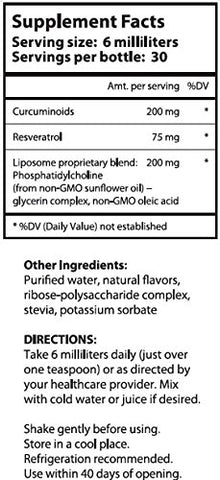Nutrient Tree - Liposomal Curcumin e Resveratrol: Antioxidantes Poderosos, Livre de Álcool, Sem Soja ou Glúten, Óleo de Girassol Não-OGM