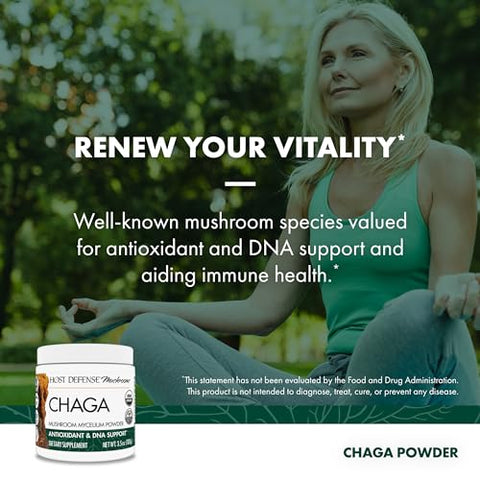 Chaga em Pó – Suporte ao Sistema Imunológico – Pó de Cogumelo Chaga para Atividade Antioxidante – Suplemento Alimentar – 100g (66 Porções) - Host Defense