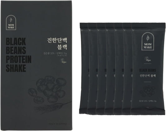 MOMMAKE - Pó de Shake de Proteína de Feijão Preto 280g – 21g de Proteína Vegetal de Gergelim Preto