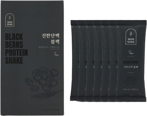MOMMAKE - Pó de Shake de Proteína de Feijão Preto 280g – 21g de Proteína Vegetal de Gergelim Preto