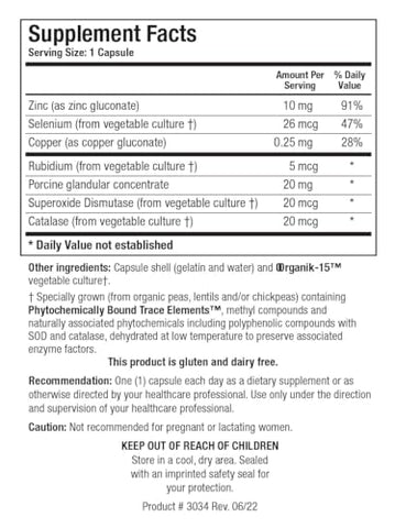 GTA Forte II – Suporte para Glândulas Endócrinas, Equilíbrio Hormonal Ótimo. Contém Glândulas Suínas, Elementos Traços de Zinco e Selênio - Biotics Research