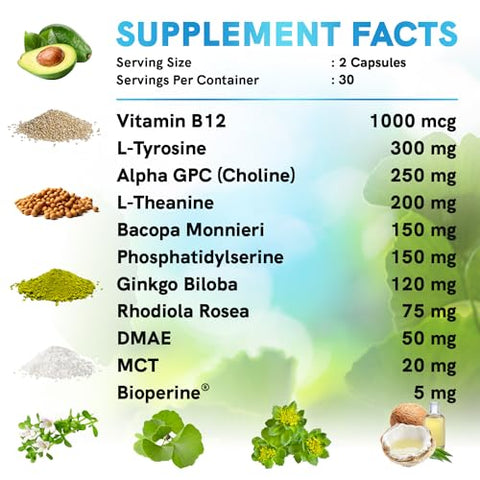 MEDCHOICE - 11 em 1 Suplementos Cerebrais Nootrópicos: Memória