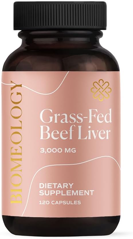Biomeology - Cápsulas de Fígado de Gado Criado a Pasto (120 Unidades, 750mg) para Bem-Estar – Marca: [Nome da Marca]