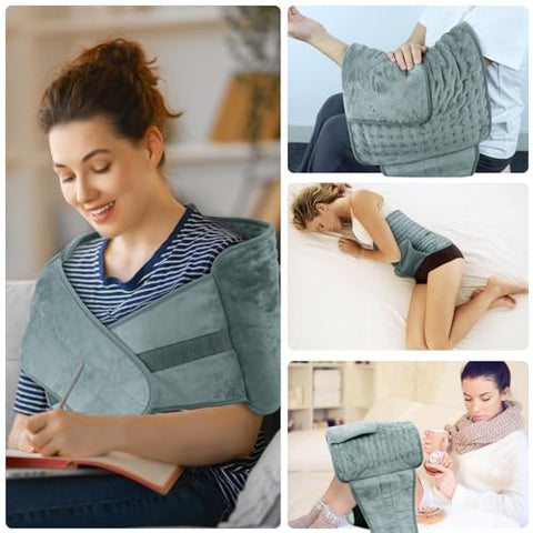 COCOBELA - Aquecedor Elétrico para Alívio de Dor nas Costas – Almofada Térmica para Cólicas Menstruais, Dor Lombar, Pescoço e Ombros – Desligamento Automático de 6 Horas – Almofada Aquecida 12×24 – Cinta Ajustável de 20″ – 4 Níveis de Ajuste