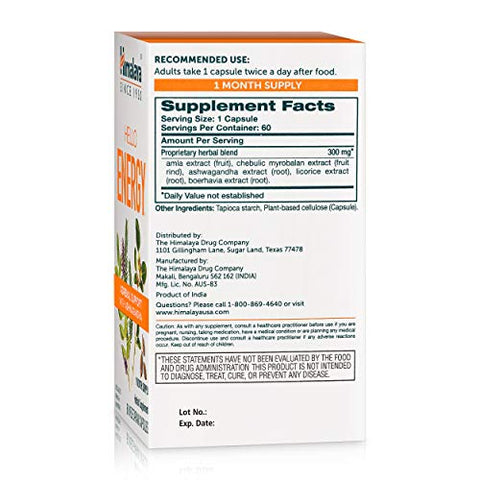 Hello Energy – Suplemento Herbal com Ashwagandha, Amla, Haritaki – Suporte Diário de Energia, Positividade, Metabolismo – Livre de Cafeína, Sem Glúten, Não-OGM, Vegano – 60 Cápsulas - Himalaya