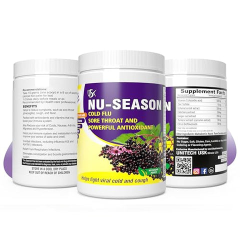 Unitech NU-Season | Suporte Imunológico | Vitamina C, Zinco, Equinácea | 100g - USK