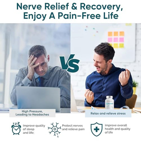 solodate lab - Neuropathy-Support: Suplemento Alívio Nervoso com 600 mg Ácido Alfa Lipóico, Máxima Potência para Aliviar Desconforto Nervoso em Pés, Mãos, Dedos, Costas, Pescoço