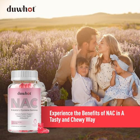 duwhot - NAC Gummies 600mg – Suplemento de N-Acetil Cisteína em Gomas para Antioxidantes