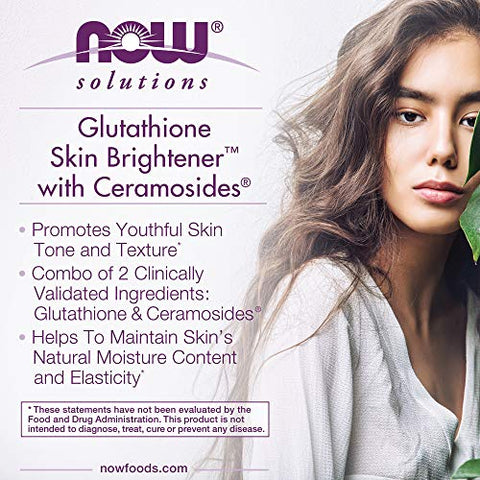 Solutions, Clareador de Pele com Glutationa e Ceramosides®, Hidratante e Iluminador, 30 Cápsulas Vegetais - NOW Foods