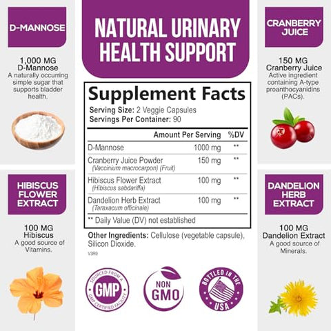 Health Nutrition Naturals - D-Mannose: Pó Natural para Saúde Urinária – 100g
