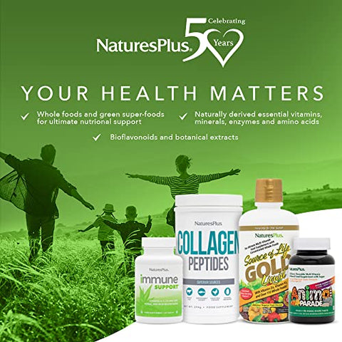 Natures Plus - NaturesPlus Source of Life Garden Ferro Orgânico Certificado 18 mg – 30 Cápsulas Veganas – Suplemento de Ferro à Base de Plantas – Suporta Sangue Saudável – Vegetariano, Sem Glúten