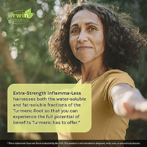 Inflamma-Less Extra Forte com Extrato de Turmacin – 60 Cápsulas Líquidas – para um Estilo de Vida Ativo - Irwin Naturals