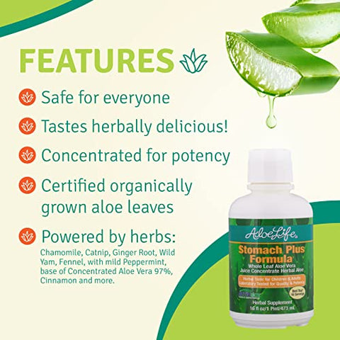 Fórmula Stomach Plus, Tônico de Ação Rápida para Crianças e Adultos, Marca Aloe Life - Aloe Life