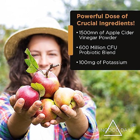 Cápsulas de Vinagre de Maçã com A Mãe (1500mg) – Pílulas de AVC com Probióticos | Livingood Daily - Livingood Daily
