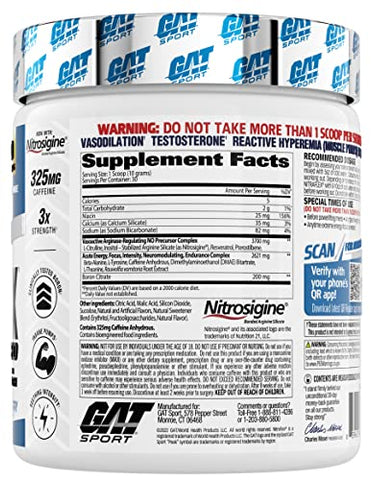 Nitraflex Advanced: Pó Pré-Treino, Aumenta Fluxo Sanguíneo, Potencializa Força e Energia, Melhora Desempenho nos Exercícios (Blue Raspberry, 30 Porções) - GAT SPORT