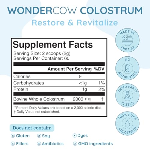 Pó de Colostro para Saúde Intestinal, Suporte Imunológico e Recuperação Muscular – 100g - WONDERCOW