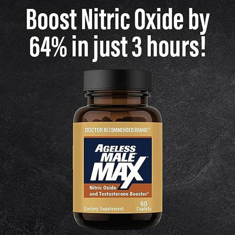 Ageless Male - Max Total Testosterone Booster para Homens, 120 Cápsulas – Aumente sua Testosterona Naturalmente