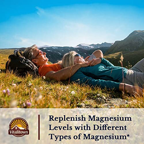 VITALITOWN - Vitalitown Magnesium Complex 500mg – Máxima Absorção Quelato de Magnésio Glicinato, Malato, Taurato | Vitalitown