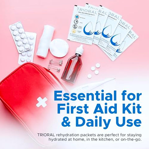 Pó de Eletrólitos para Hidratação (100 Pacotes) – Solução de Reidratação Rápida, Fórmula Hidratante Essencial, Combate a Desidratação em Treinos e Esportes - TRIORAL