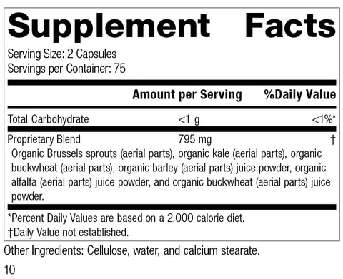 Standard Process Inc. - Standard Process SP Green Food – Suporte Metabólico, Colesterol, Desintoxicação e Fígado com Alfafa, Trigo Sarraceno, Cevada, Couve de Bruxelas e Couve – Vegetariano, Sem Glúten