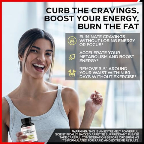 EPN Supplements - Melhor Supressor de Apetite #1 | Acelerador de Metabolismo para Perda de Peso | Suprime Apetite, Perca até 40lbs em 60 Dias | Extra Forte c/ 8 Ingredientes | Peso