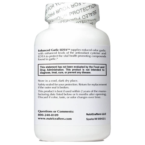 NutriCrafters - Garlic EDTA 120 Cápsulas – Fórmula de Alta Potência de Cálcio Disódico EDTA – Sem Estearato de Magnésio ou Zeólita Contendo Alumínio – 1 Frasco de 120 Cápsulas