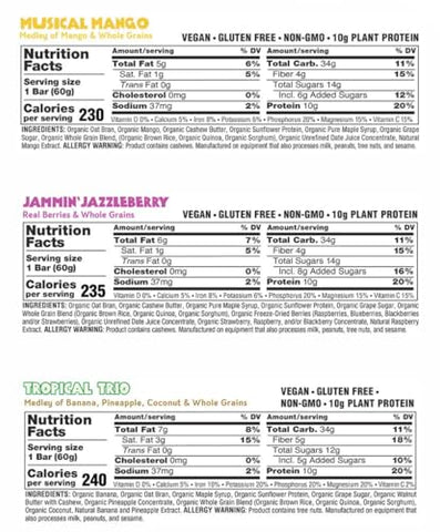 Barra Energética Orgânica Artesanal (Pacote Variado Vegano – 12 Unidades) - JAMBAR