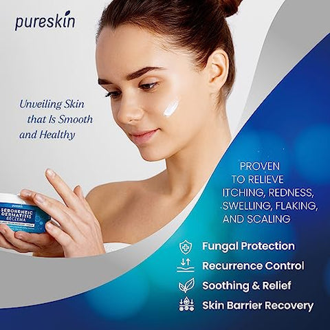 PURESKIN - Creme Dermatite Seborreica Ketoconazol: Tratamento Psoríase Eczema para Pele Couro Cabeludo – Alívio Natural para Descamação Irritação 100ml