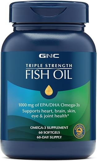 Ômega 3 Triplo Forte 1000mg, 60 Cápsulas, Suporte para Articulações, Pele, Olhos e Saúde Cardíaca - GNC