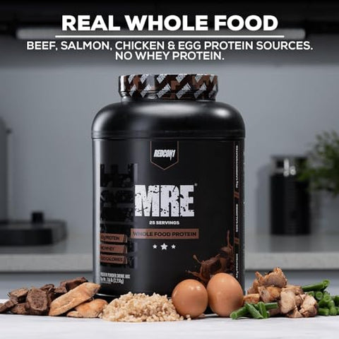 MRE Pó de Proteína, Brownie de Chocolate – Substituto de Refeição com Mistura de Proteínas e Óleo de MCT - REDCON1