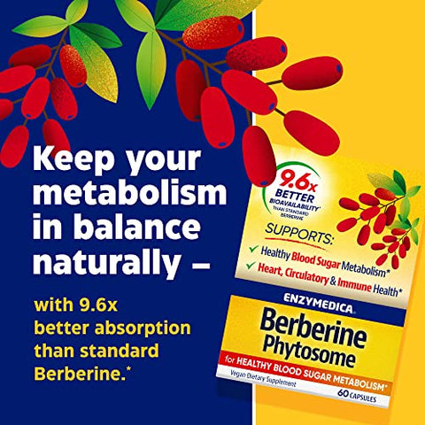 Berberine Phytosome: Potente Fórmula Natural para Saúde Digestiva e Metabólica – 60 Cápsulas - Enzymedica