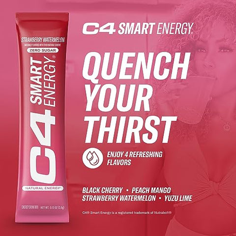 Cellucor - C4 Smart Energy – Packs de Pó em Sachê – Combustível de Desempenho Sem Açúcar – Energia Inteligente – Marca C4