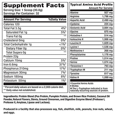 Suplemento Proteico Vegano, Baunilha, 2 Libras (907g) - About Time