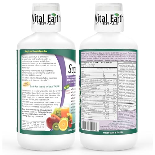 Super Multi – Multivitamínicos Líquidos para Mulheres e Homens | 100% Natural | Alta Absorção - Vital Earth Minerals