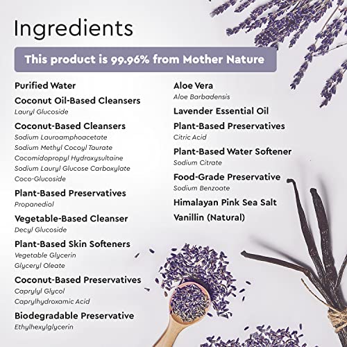 Sabonete Líquido Orgânico Puracy, Higienizador Profissional de Mãos, Gel Natural Hidratante para Lavar as Mãos, Recargas de Sabonete Líquido para Pele Macia (Recarga Lavanda)