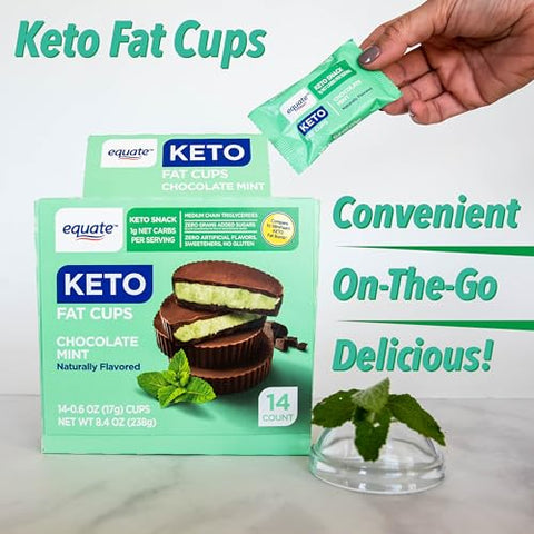 Equate Keto Fat Cups Chocolate Mint 14 Unidades 8.4oz e Maker Explorador de Presente em Cartão