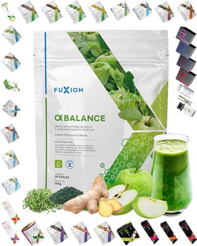 unionaren - Fuxion Alpha Balance – Bebida Concentrada Instantânea de Vegetais Verdes – Vidro de Trigo Alfaifa, Spirulina e Espinafre para Energia e Desintoxicação