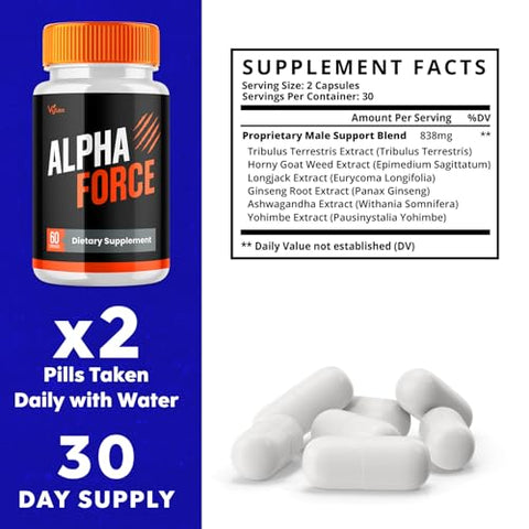 Vytax - Alpha Force Capsules – Fórmula Avançada, Máximo Desempenho e Suplemento Natural (5 Pacotes)