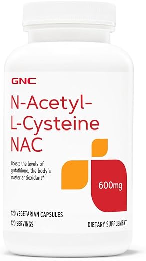 N-Acetyl-L-Cysteine NAC 600mg – 120 Cápsulas Vegetarianas (120 Porções) - GNC
