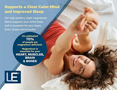 Life Enhancement - Suplemento Complexo Triplo de Magnésio: com Glicinato, Malato e Citrato. Melhore o Sono e a Função Cerebral Naturalmente. 90 Cápsulas