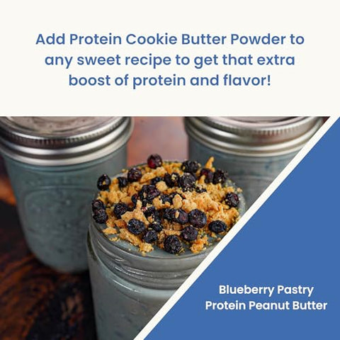 Flexible Dieting Lifestyle - Pó de Manteiga de Cookie de Proteína Vegana – Blueberry Pastry | Sem Laticínios, Amigável ao Keto, Baixo Carboidrato, Sem Açúcar | Fácil de Misturar, Assar e Espalhar | 220g