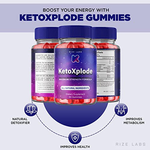 rize labs - (3 Pacotes) Gomas KetoXplode Keto – Gomas Keto Xplode Keto com Vinagre de Maçã para Perda de Peso Avançada – Gomas KetoXplode Keto com Vinagre de Maçã para Queima de Gordura Abdominal Extra Forte