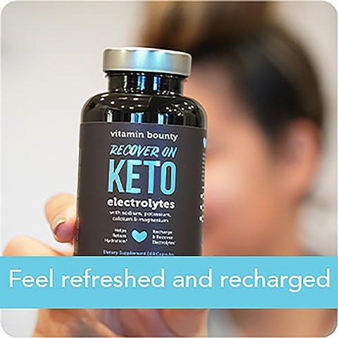 Recover On Keto – Suplementos Keto, Cápsulas de Eletrólitos, Suplemento de Eletrólitos, Vitaminas Keto, Hidratação Sem Açúcar, Aumenta Energia, Treino - Vitamin Bounty
