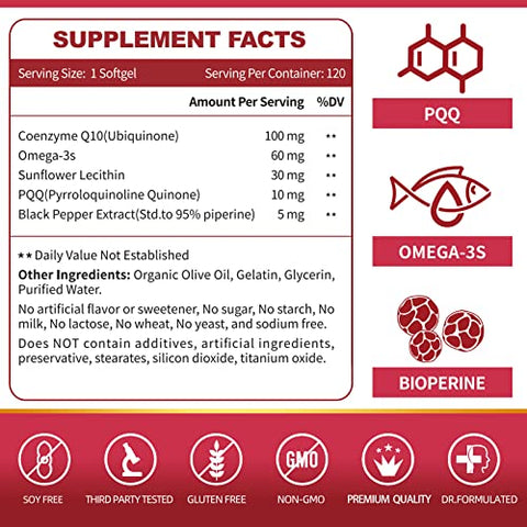 ZEBORA - CoQ10-100mg-Softgels com PQQ e BioPerine – Potencialize sua saúde com a marca líder em Coenzima Q10