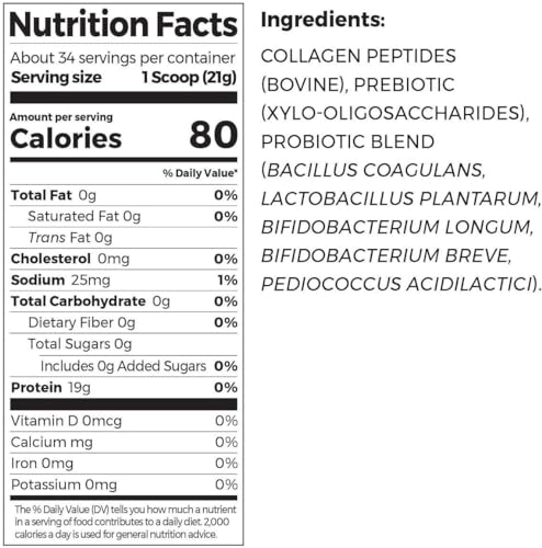 Superfoods de Colágeno com 20g de Colágeno Alimentado com Grama e Vitamina C, Sem Sabor, 720g - Orgain