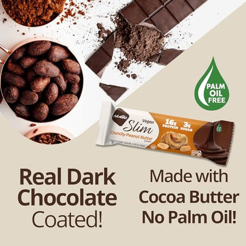 NuGo - Nugo Slim Chocolate Amargo Menta, 18g Proteína Vegana, 3g Açúcar, 6g Fibra, Baixo Carboidrato Líquido, Amigo do Keto, Sem Glúten, 24 Unidades