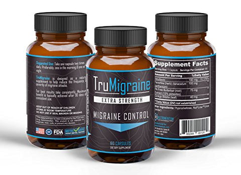 TruNutrimentum Create Health Momentum - Alívio TruMigraine: Fórmula Potente para Enxaqueca – 30 Cápsulas